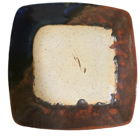 Studio Artisan pottery glazed trinket dish, kitchen soap or sponge holder, plate - Picture 6 of 9